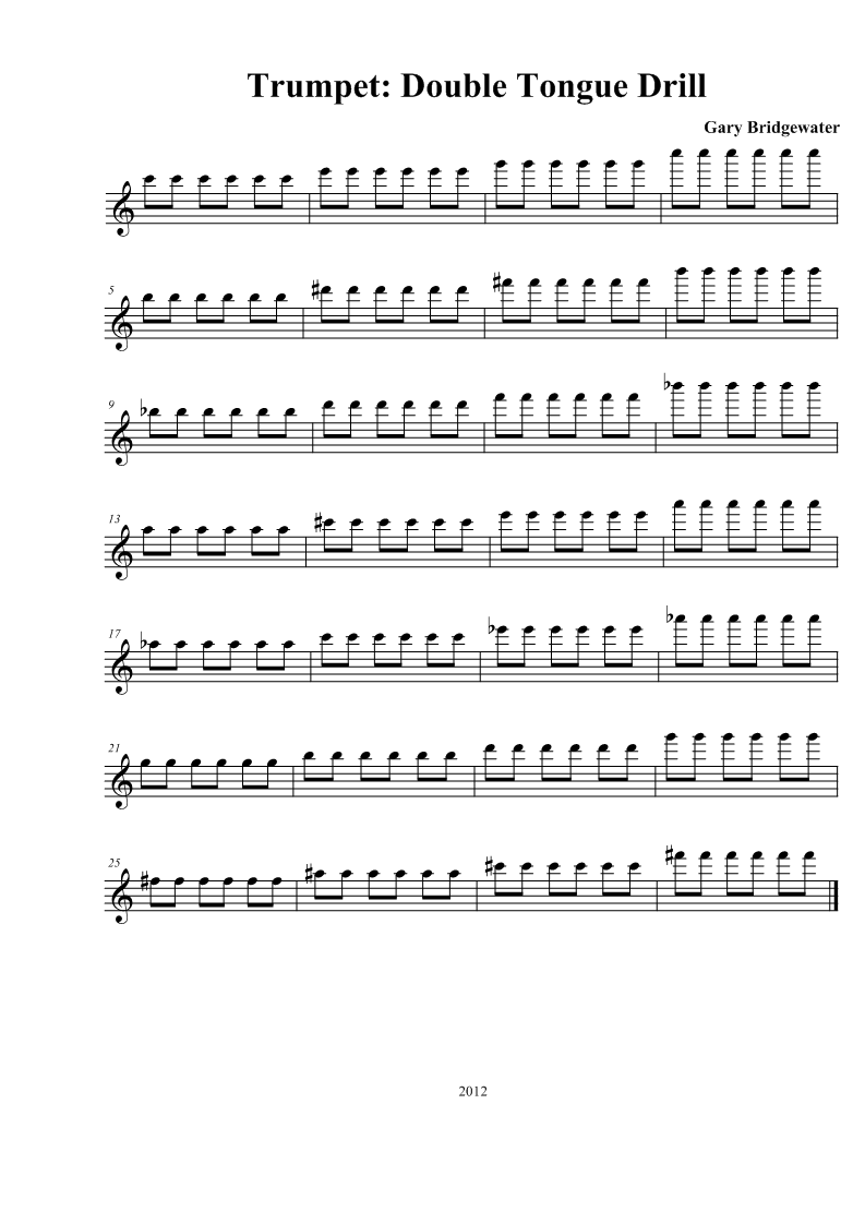 Trumpet Trumpet Double Tongue Drill